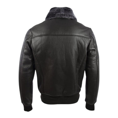 Men’s Shearling Aviator Leather Bomber Pilot Jacket