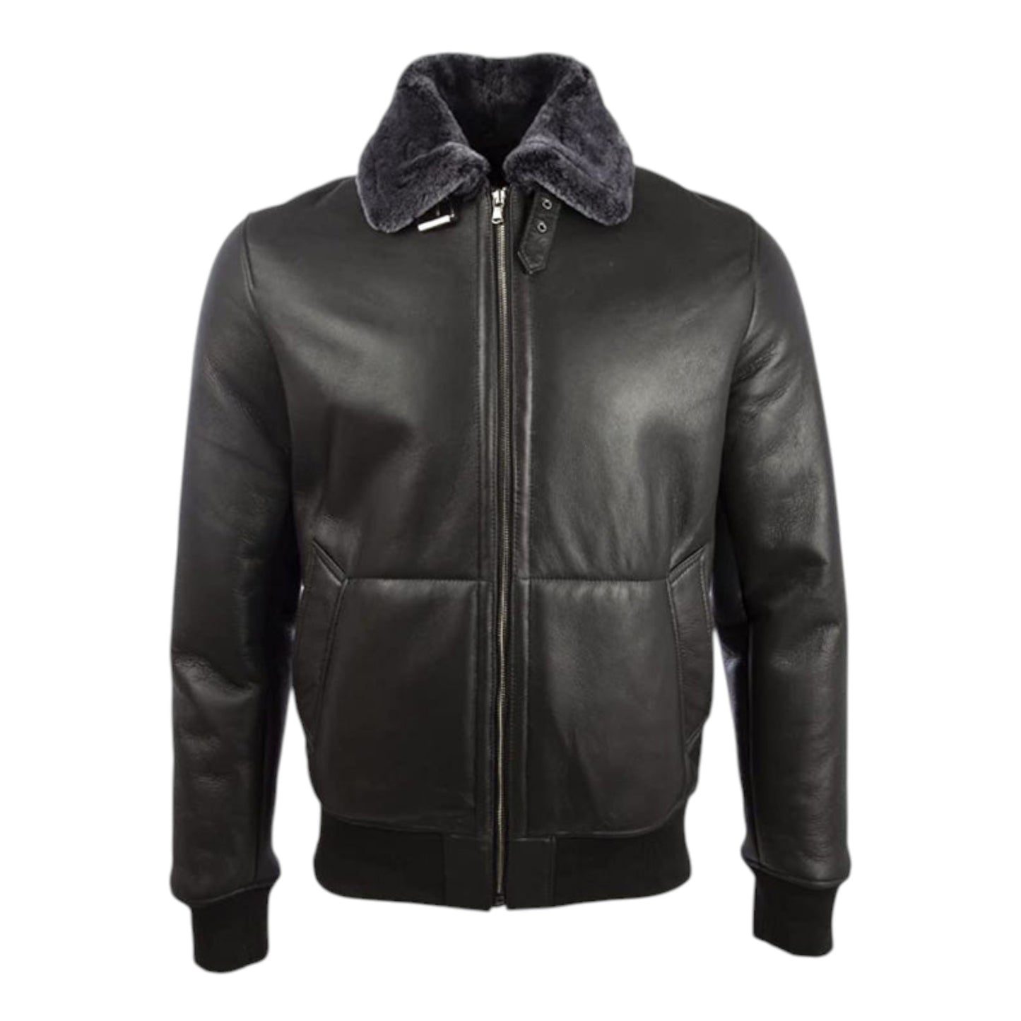 Men’s Shearling Aviator Leather Bomber Pilot Jacket