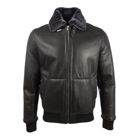 Men’s Shearling Aviator Leather Bomber Pilot Jacket