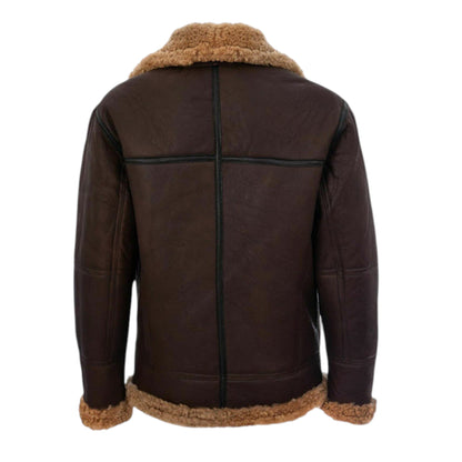 Men’s Vintage Brown B3 Shearling Aviator Leather Jacket