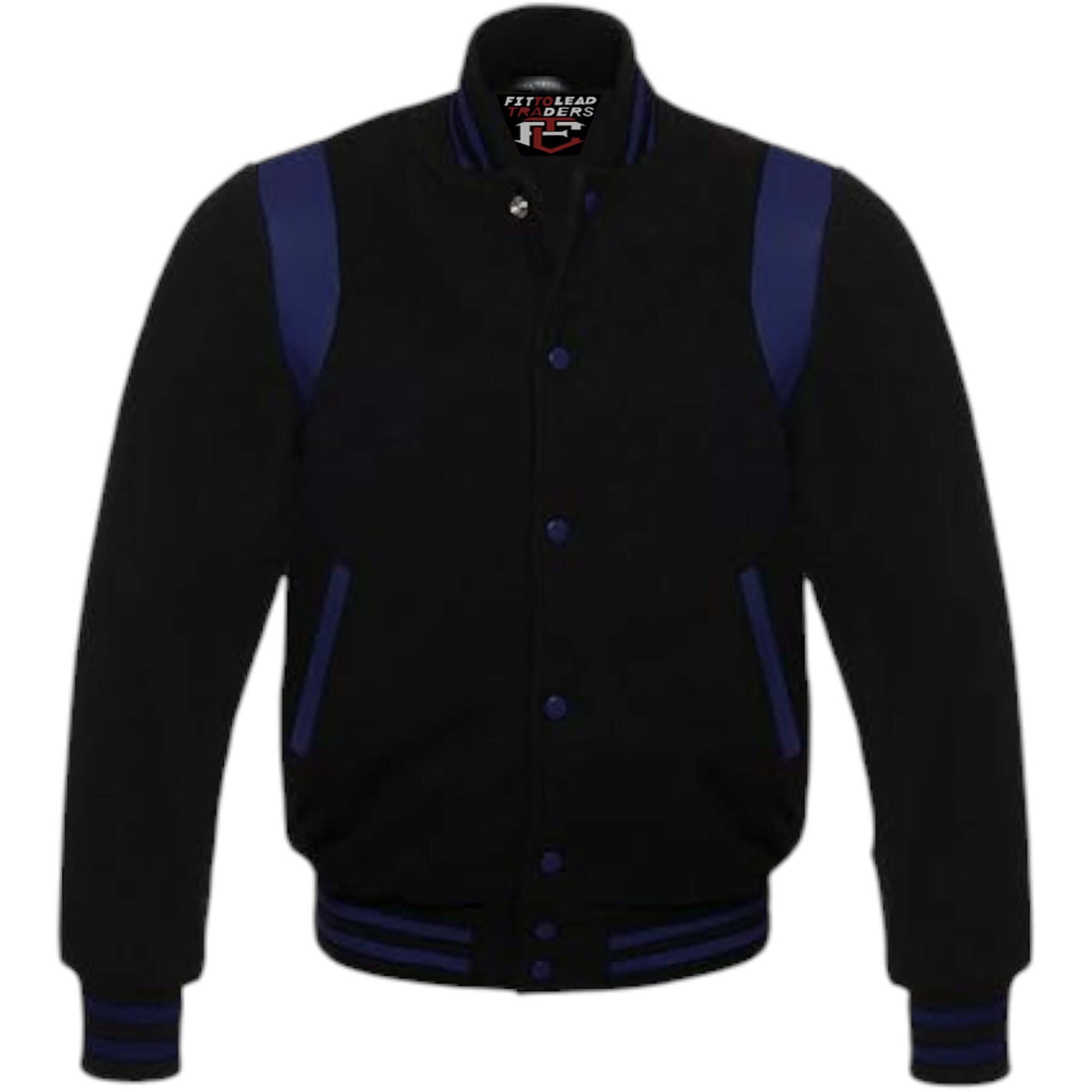 Retro Baseball Jacket Wool Body & Leather Shoulder Inserts