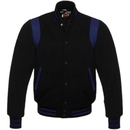 Retro Baseball Jacket – Wool Body & Leather Shoulder Inserts