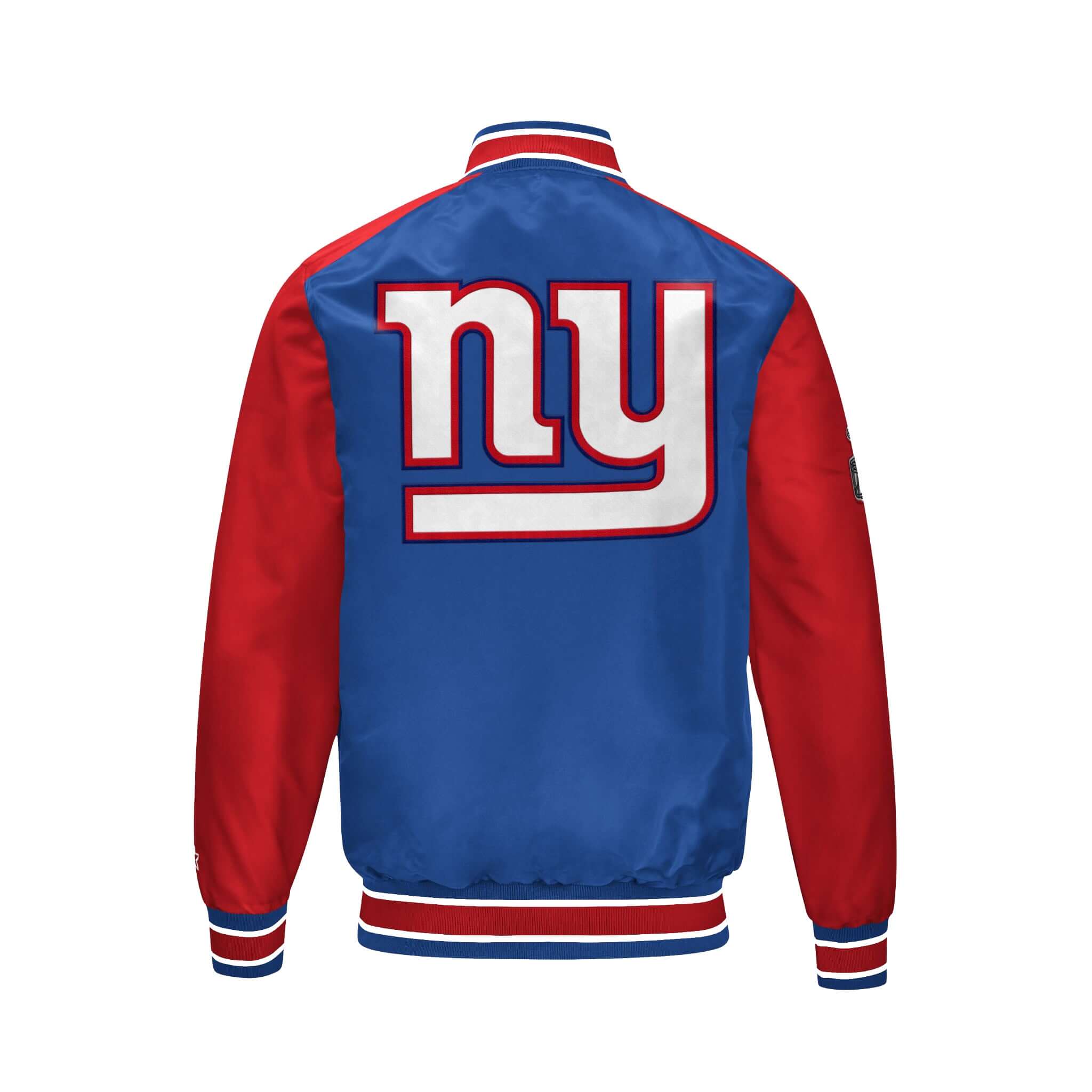 New York Giants Satin Varsity Jacket Classic Snap Button