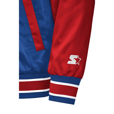 New York Giants Satin Varsity Jacket Classic Snap Button