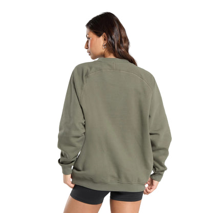 Oversized Fleece Athletic Sweatshirt