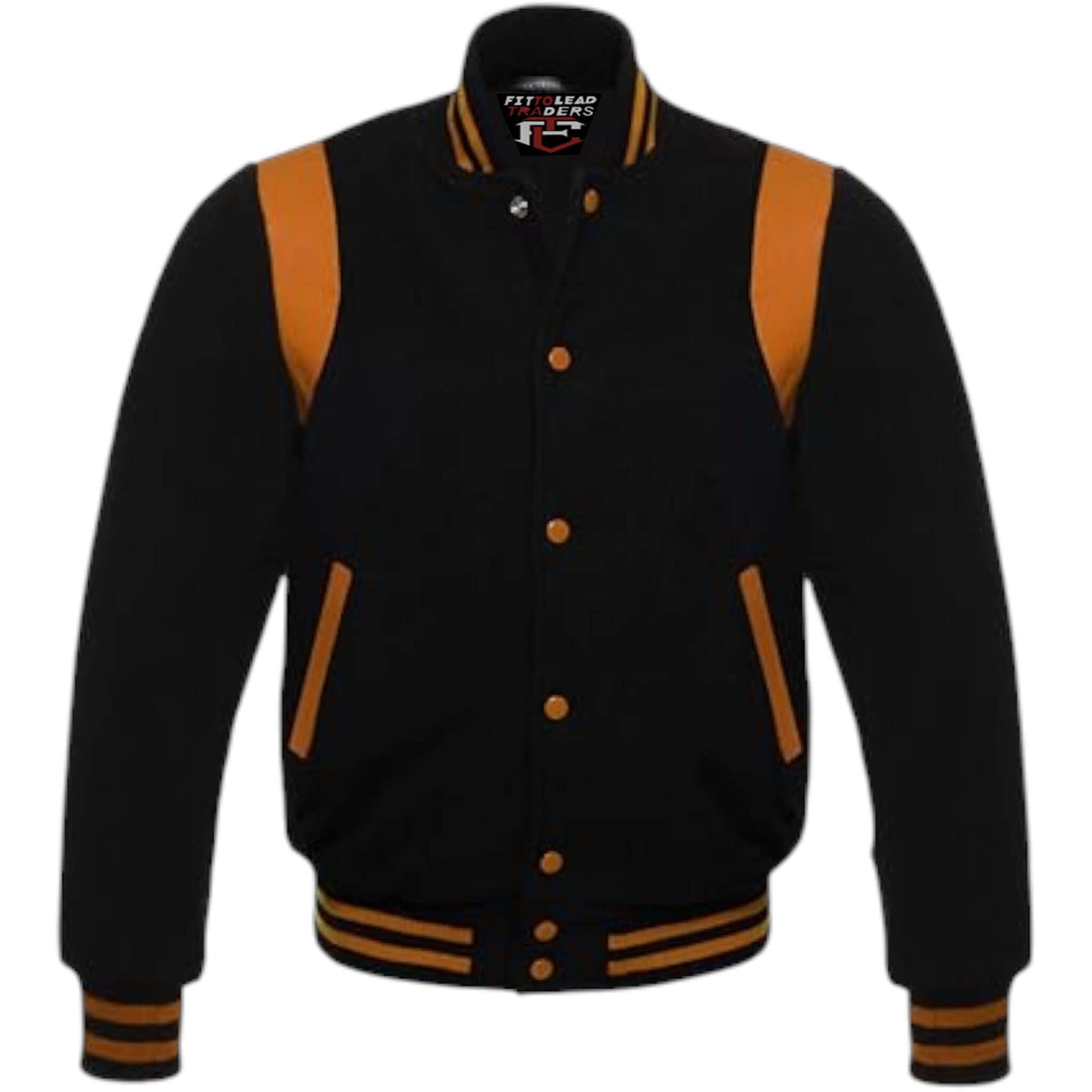 Retro Baseball Jacket Wool Body & Leather Shoulder Inserts