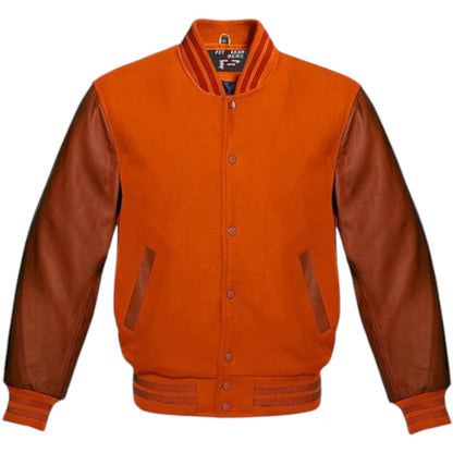 Multicolor Lettermen Varsity Jacket Wool Body & Brown Leather Sleeves