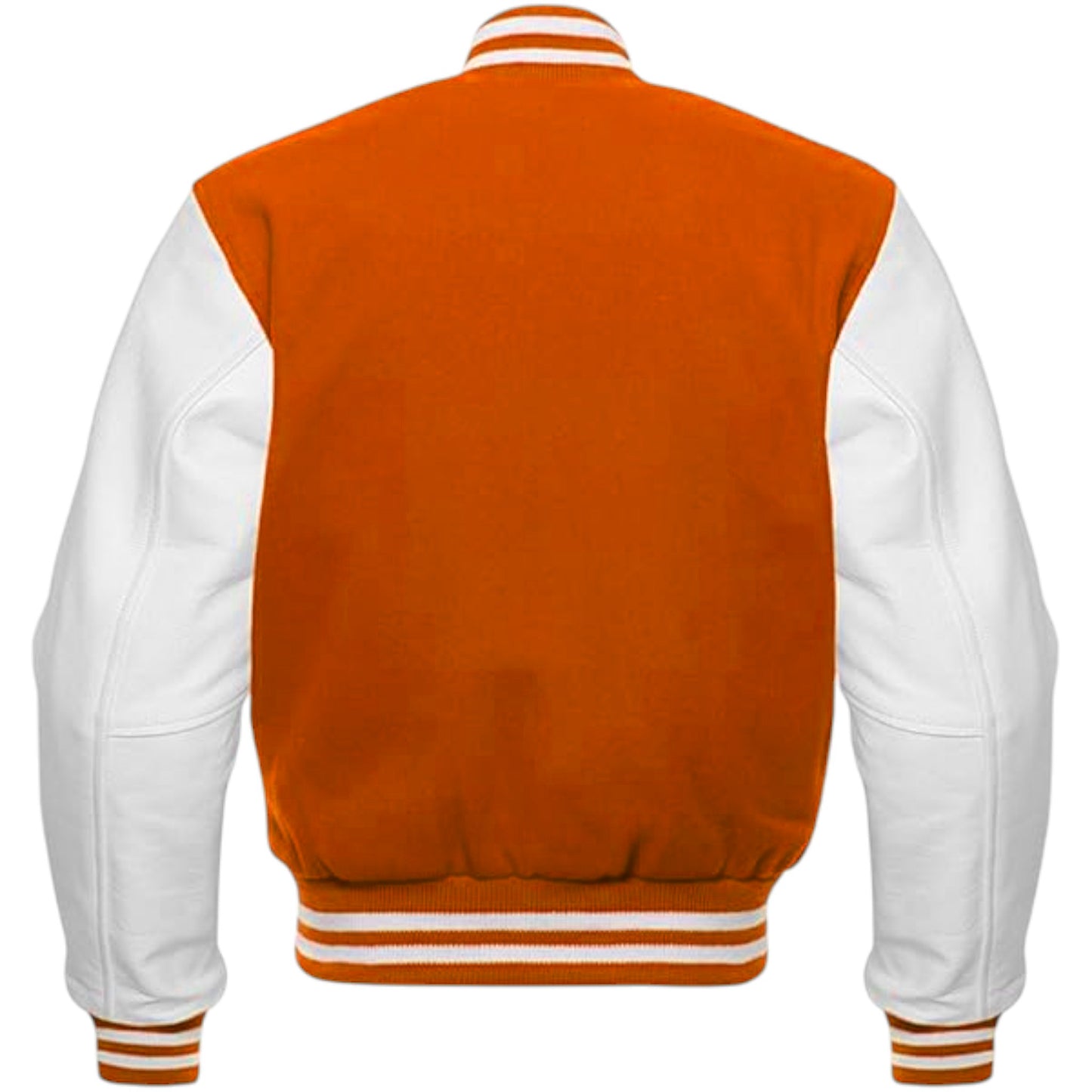 Orange & White Unisex Varsity Jacket Classic Letterman Style