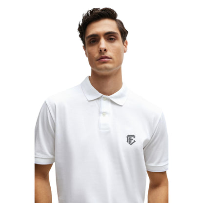 Classic White Short-Sleeve Polo Shirt