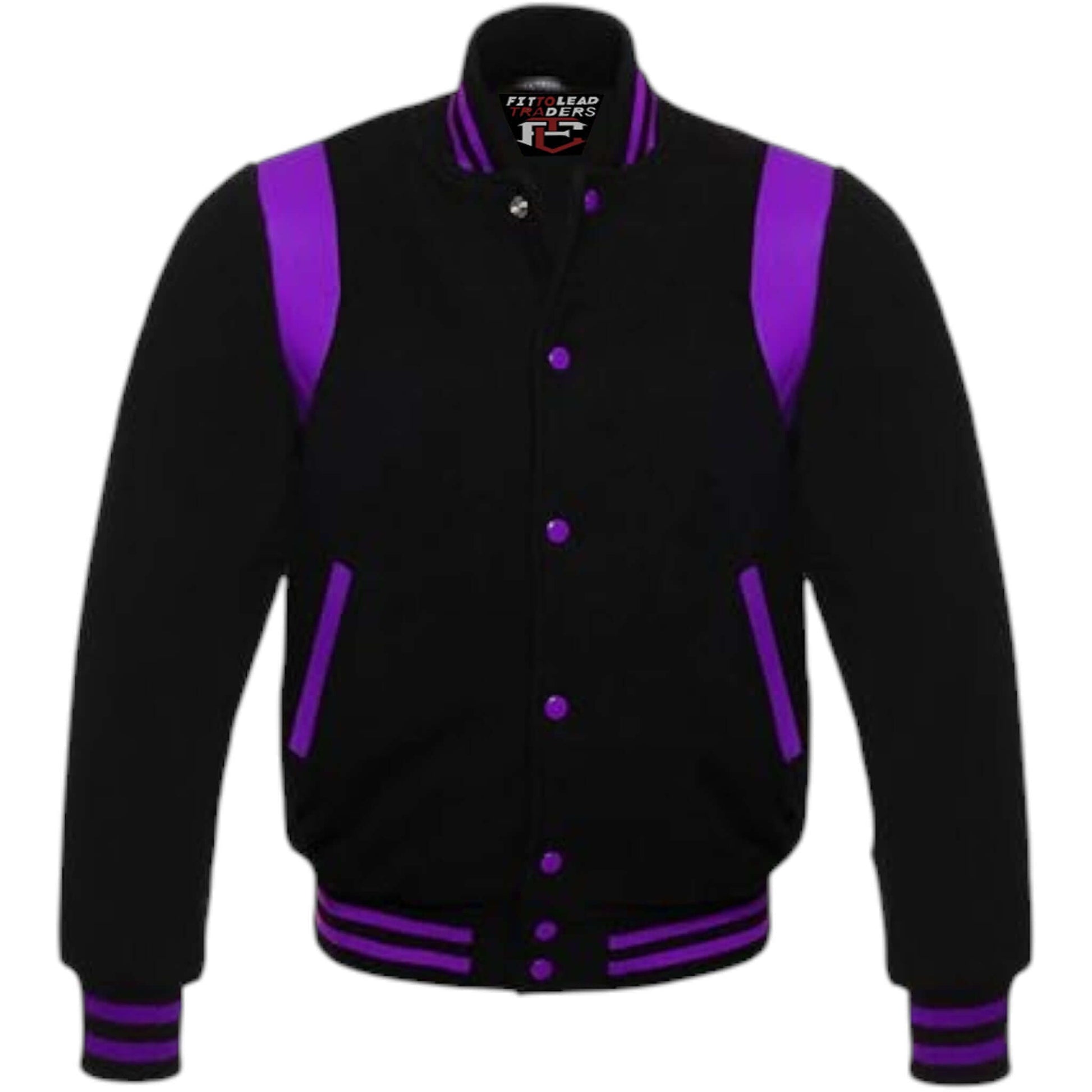 Retro Baseball Jacket Wool Body & Leather Shoulder Inserts