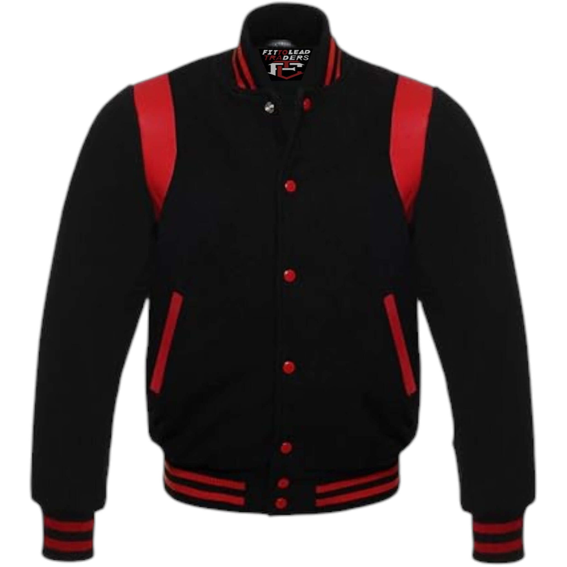 Retro Baseball Jacket Wool Body & Leather Shoulder Inserts