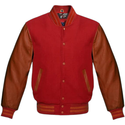 Multicolor Lettermen Varsity Jacket Wool Body & Brown Leather Sleeves