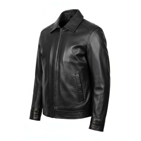 Retro Oversized 90s Black Leather Jacket for Women