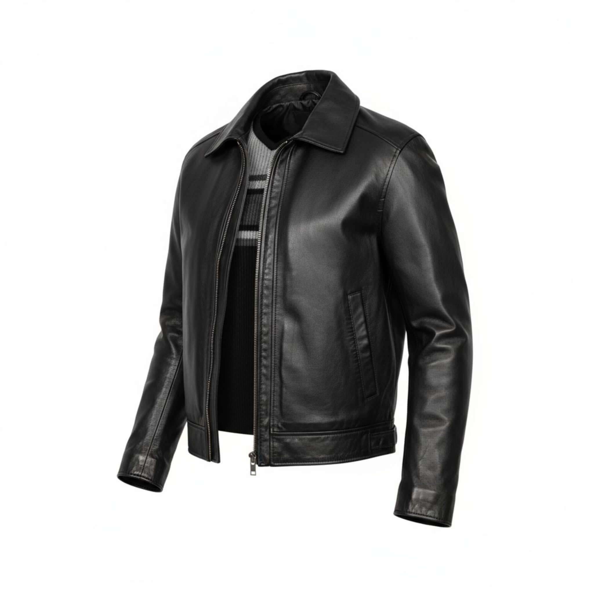 Retro Oversized 90s Black Leather Jacket for Women