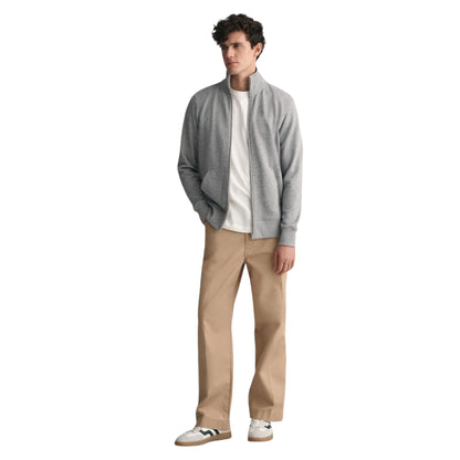 Men's Full-Zip High Collar Grey Jacket