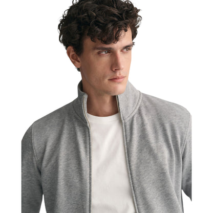 Men's Full-Zip High Collar Grey Jacket