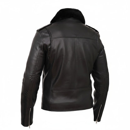 Damion Mayer Black Leather Men's Biker Motorcycle Jacket