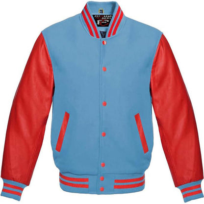 Varsity Letterman Wool Body with Red Leather Sleeves Jacket