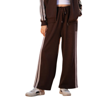 Sport Luxe Brown Tracksuit with Mock Neck