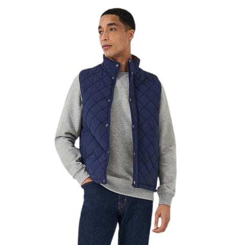 Navy Puffer Vest Men Lightweight Quilted Sleeveless Jacket