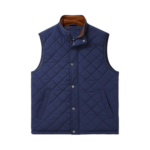 Navy Puffer Vest Men Lightweight Quilted Sleeveless Jacket