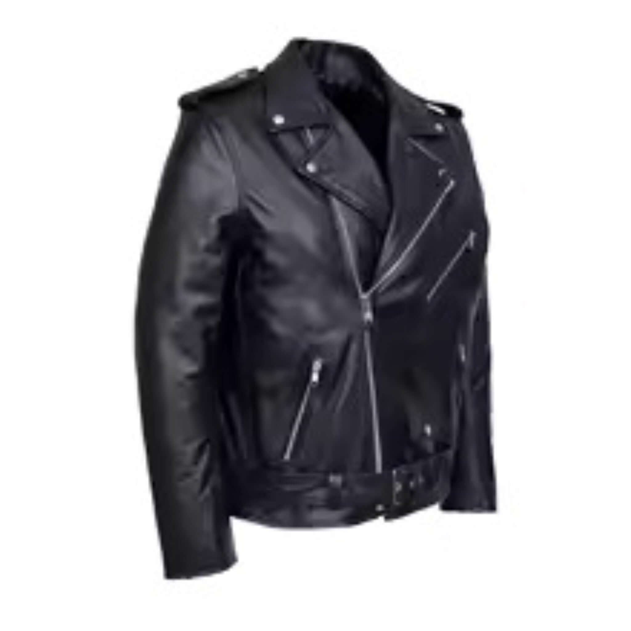 Vintage-Inspired Men Cowhide Leather Retro Biker Jacket