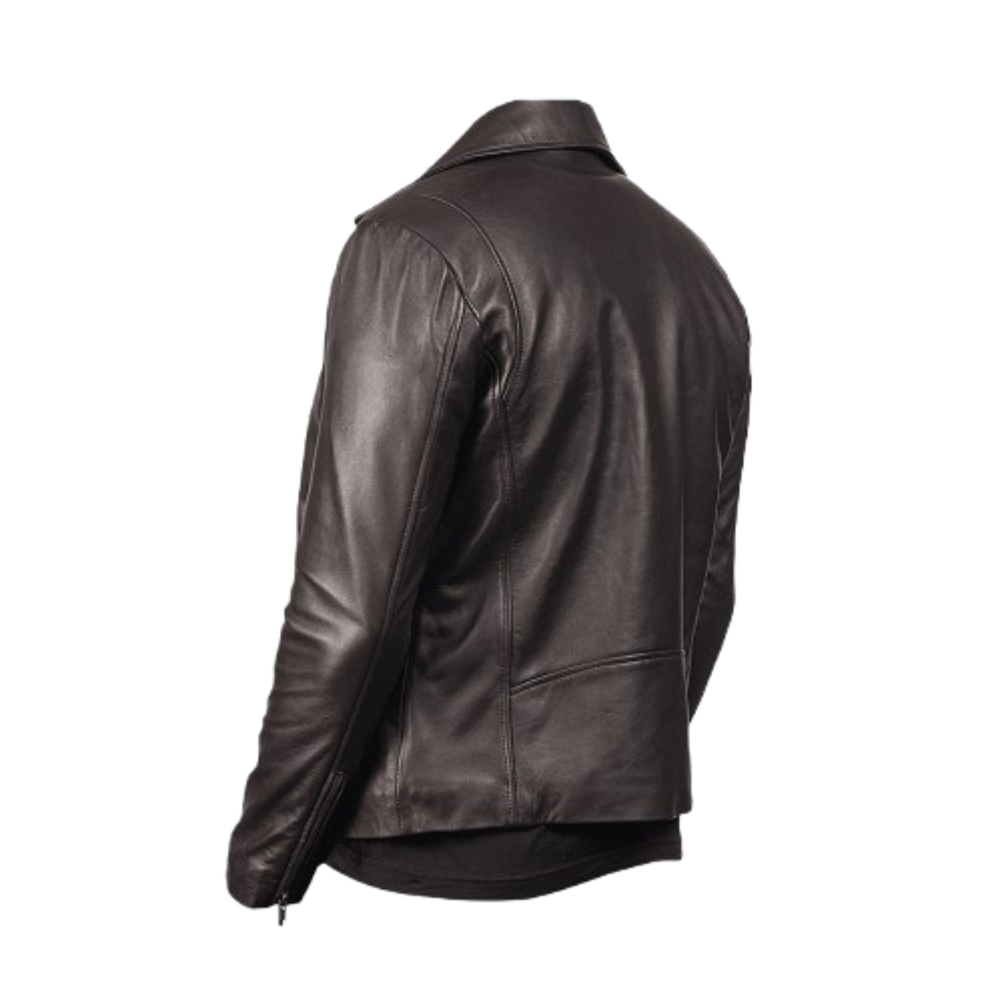 Brown Biker Leather Jacket for Men Vintage Style Streetwear