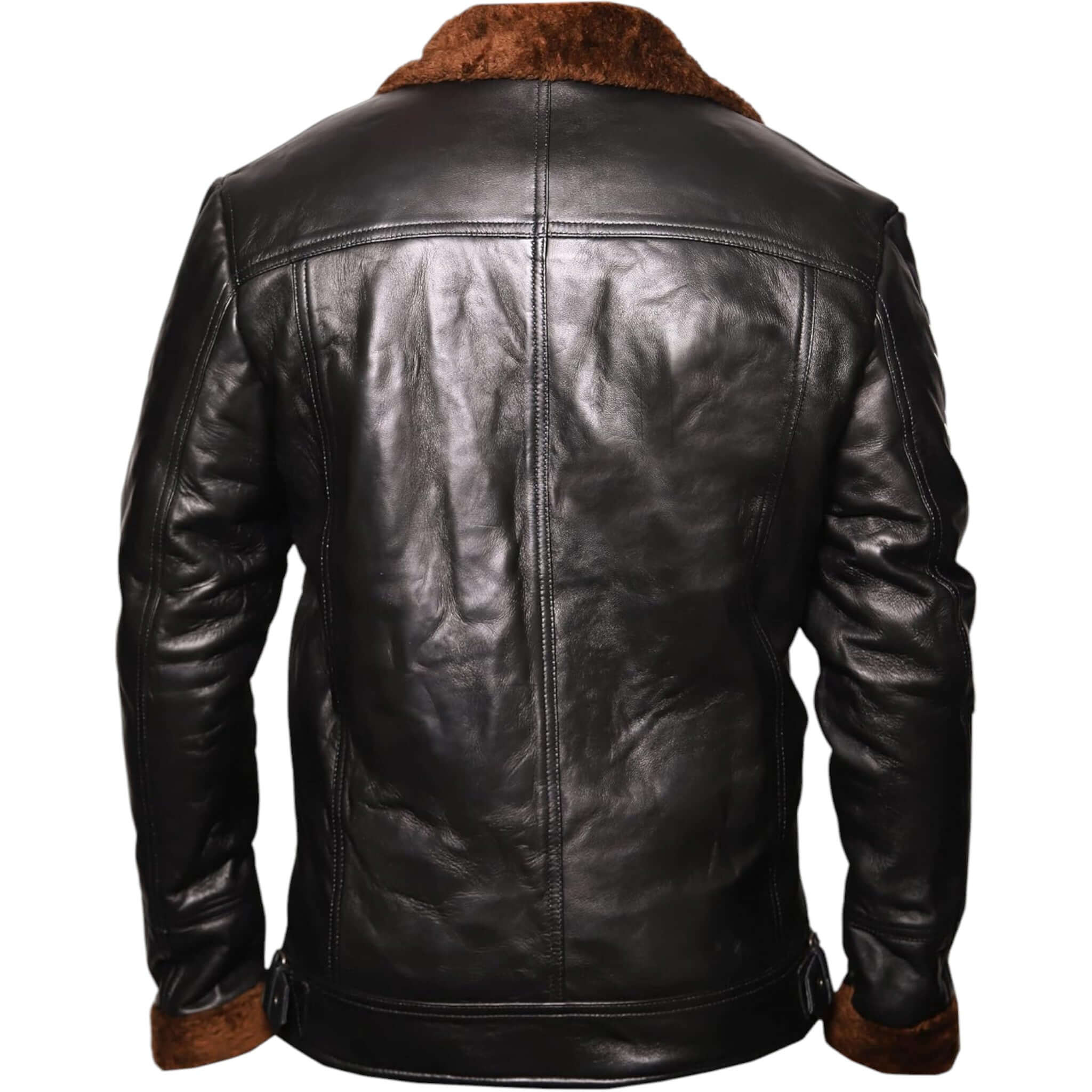Vintage Men Biker Jacket Durable Cowhide Leather 