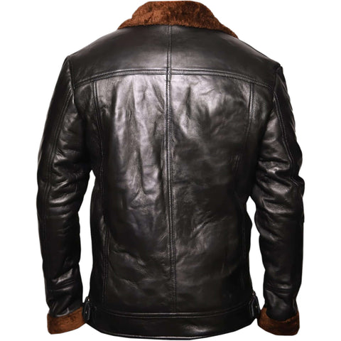 Vintage Men Biker Jacket Durable Cowhide Leather 