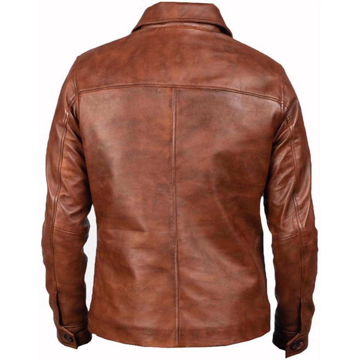 Vintage Brown Leather Jacket for Men Casual & Streetwear