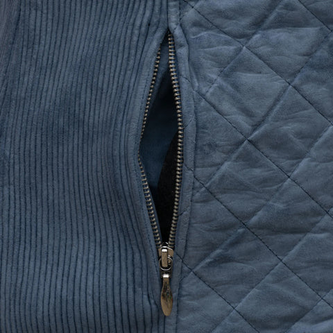 Women Blue Zip-Up Vest for Casual and Outdoor Wear