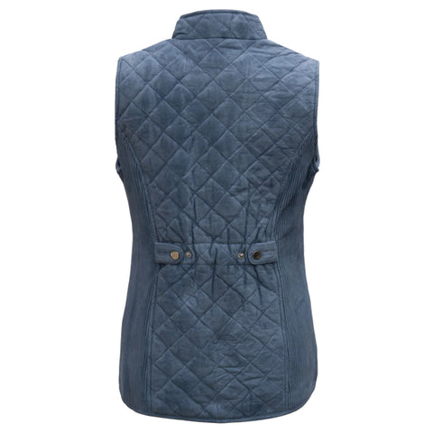 Women Blue Zip-Up Vest for Casual and Outdoor Wear