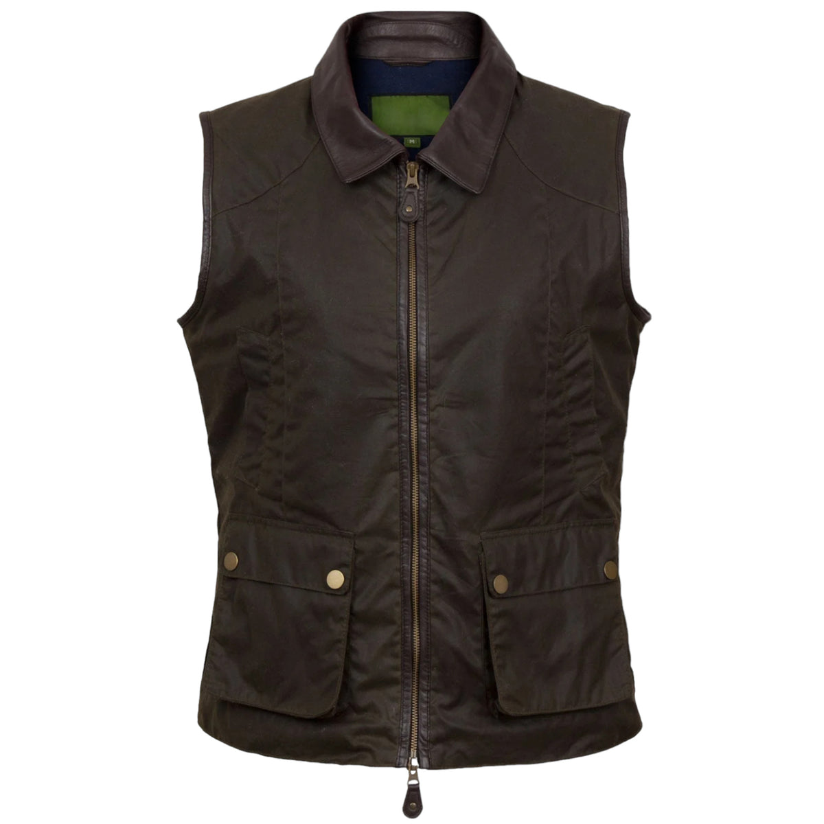 Women Waxed Cotton Utility Vest Dark Brown Stylish & Durable