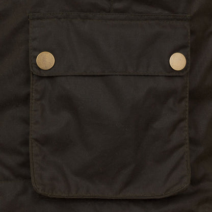 Women's Waxed Cotton Utility Vest - Dark Brown