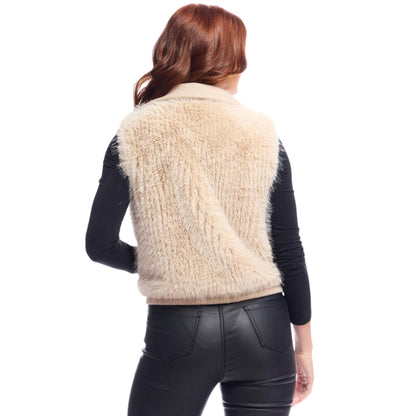 Stylish Women's Faux Fur Zip-Up Vest