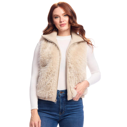 Stylish Women's Faux Fur Zip-Up Vest