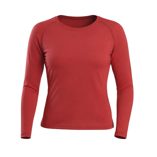 Luxurious Women's Full Sleeve Red Performance Tee