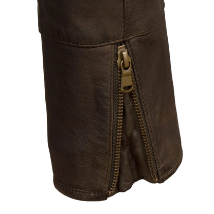 Women's Belted Leather Jacket - Classic Style