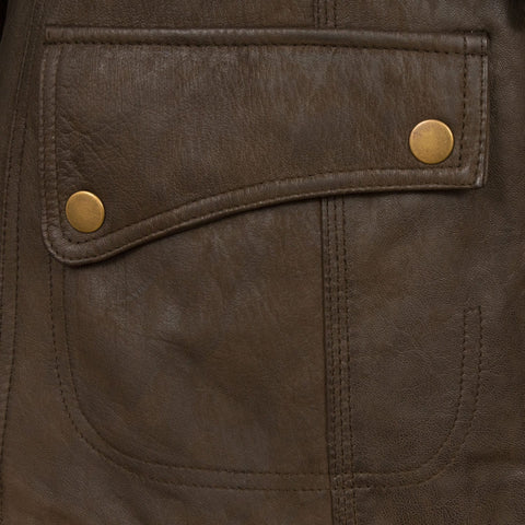 Black Leather Belted Jacket for Women Elegant Look