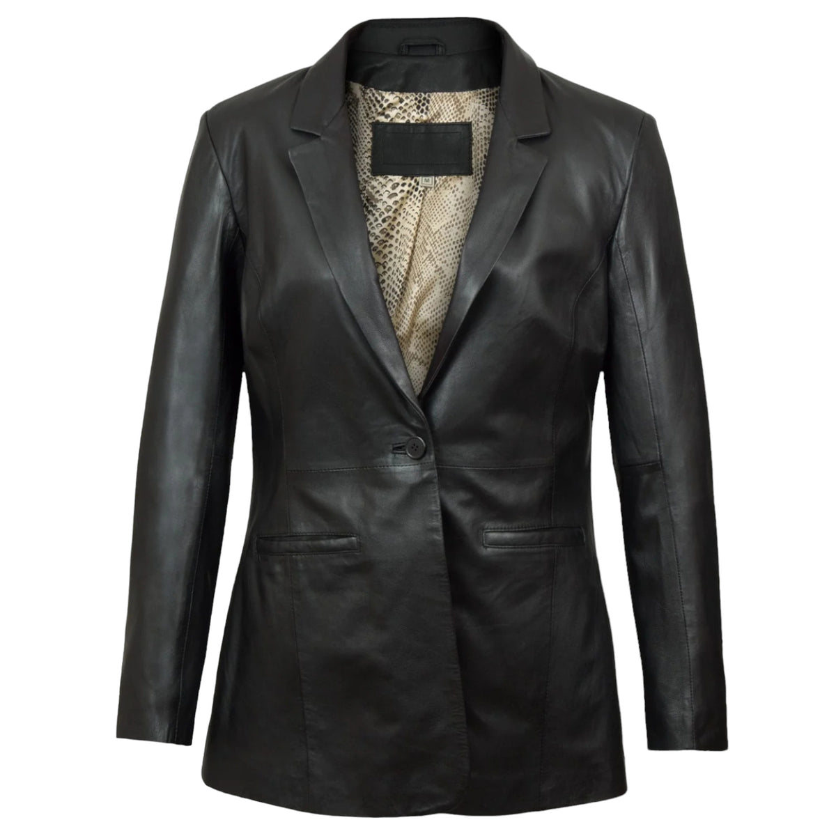 Women Black Leather Blazer Sleek & Stylish Outerwear