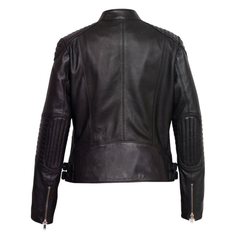 Urban Edge Women Black Leather Biker Jacket Luxury Design