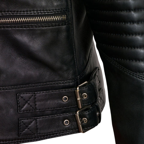 Urban Edge Women Black Leather Biker Jacket Luxury Design