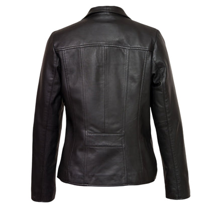 Essential Women's Black Leather Motorcycle Jacket