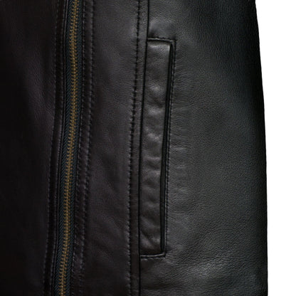Essential Women's Black Leather Motorcycle Jacket