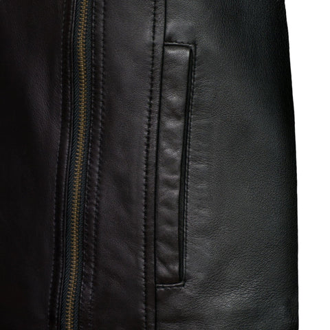 Essential Women Black Leather Motorcycle Jacket Biker Style