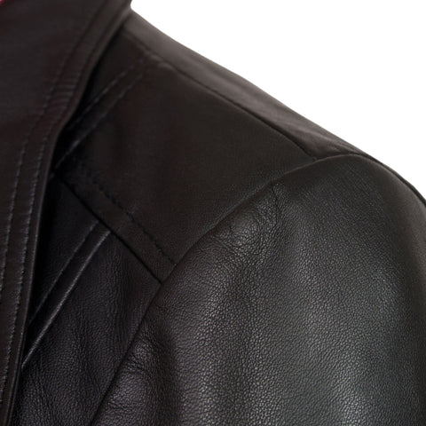 Essential Women Black Leather Motorcycle Jacket Biker Style