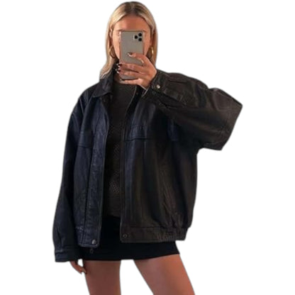 Women’s Heritage Oversized Leather Jacket