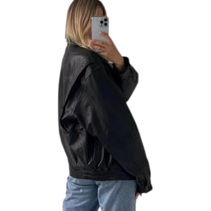 The Ultimate 90s Oversized Leather Jacket