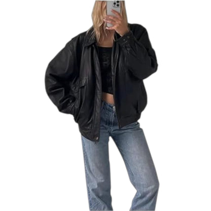The Ultimate 90s Oversized Leather Jacket