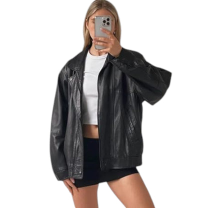Women’s Bold Retro Leather Jacket